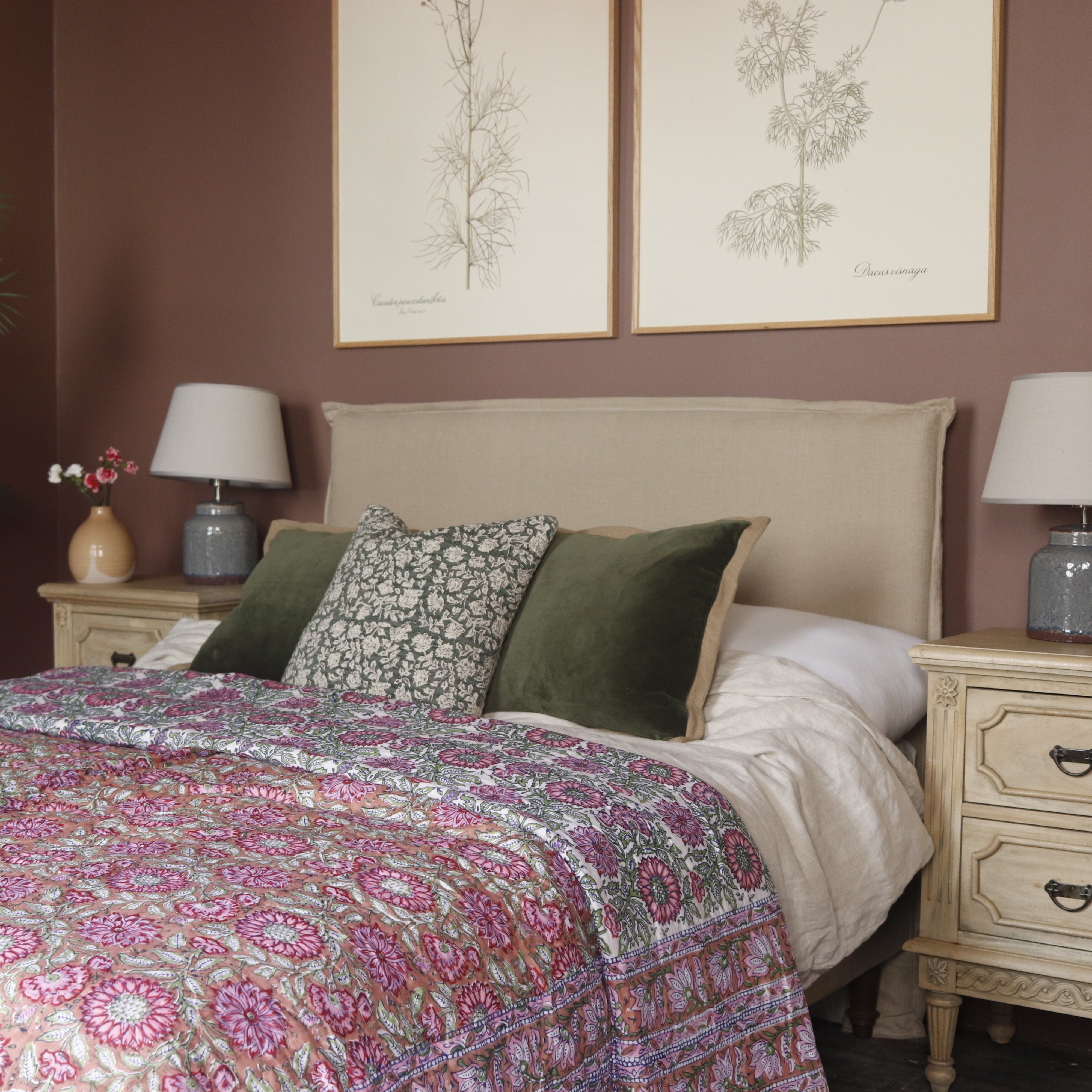 Paulus & Brown Lamorna Upholstered King Bed - Uneeka Home Handmade in the UK Made to Order